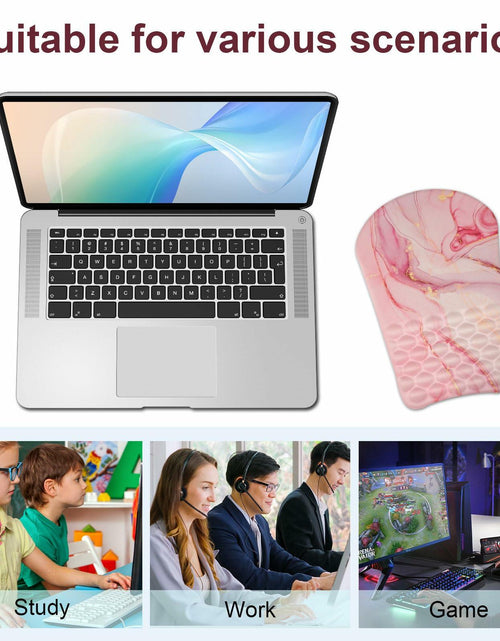 Load image into Gallery viewer, Knocent Ergonomic Wrist Mouse Pad Massage Memory Foam Non-Slip Pink Marble
