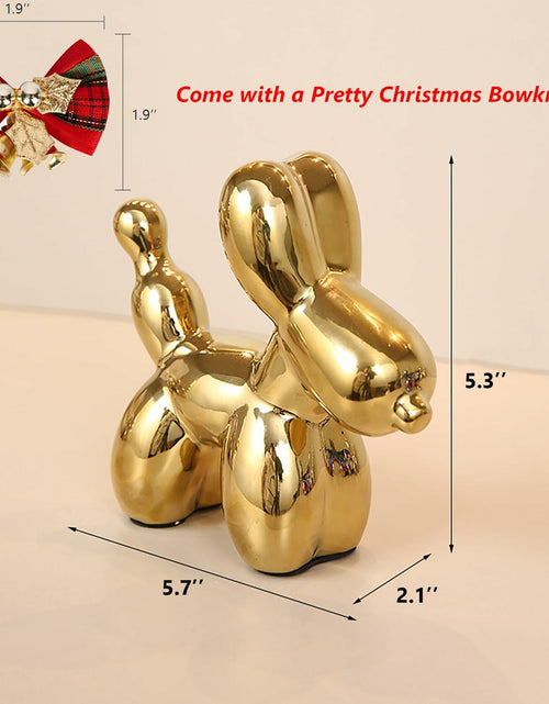 Load image into Gallery viewer, Steviieden Ceramic Balloon Dog Statue Gold Medium Decorative Home Decor
