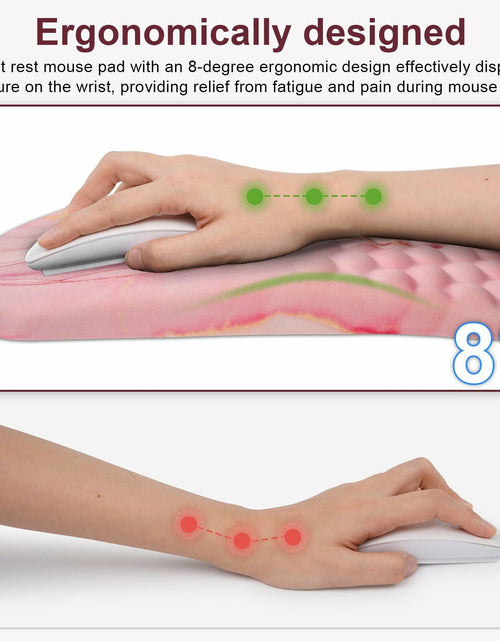 Load image into Gallery viewer, Knocent Ergonomic Wrist Mouse Pad Massage Memory Foam Non-Slip Pink Marble
