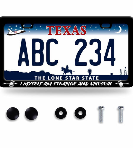 I Myself am Strange and Unusual Stainless Steel License Plate Frame 12.2x6