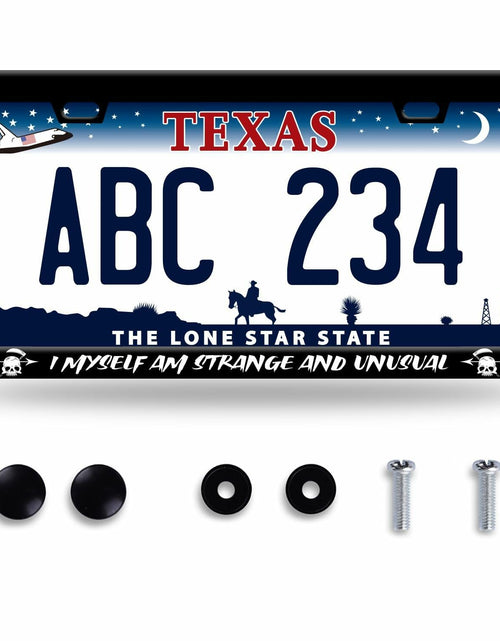 Load image into Gallery viewer, I Myself am Strange and Unusual Stainless Steel License Plate Frame 12.2x6
