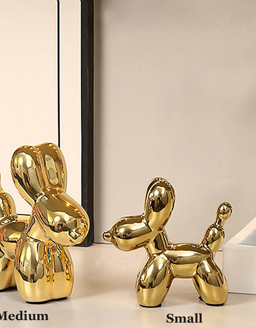 Load image into Gallery viewer, Steviieden Ceramic Balloon Dog Statue Gold Medium Decorative Home Decor
