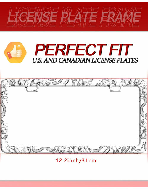 Load image into Gallery viewer, Snake Flowers Stainless Steel License Plate Frame 12.2x6 Inches US CA
