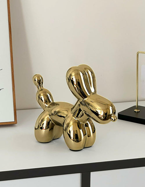 Load image into Gallery viewer, Steviieden Ceramic Balloon Dog Statue Gold Medium Decorative Home Decor
