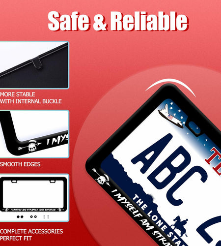 I Myself am Strange and Unusual Stainless Steel License Plate Frame 12.2x6