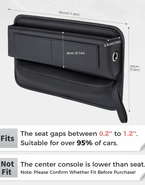 Load image into Gallery viewer, ALIOBC Car Seat Gap Filler Organizer Premium Leather Black 1 Pack
