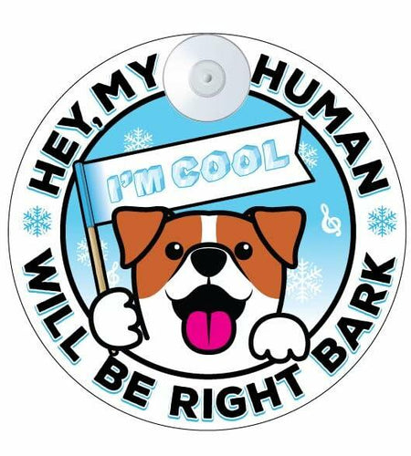 Generic I'M COOL Car Sign Pet Safety Alert Vinyl White/Blue Auto Accessory