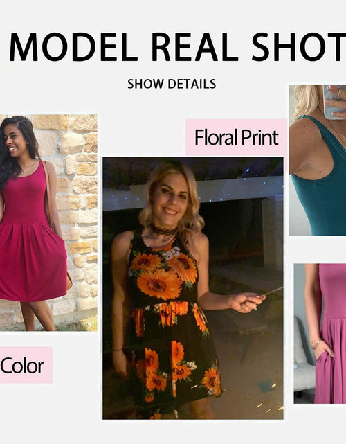Load image into Gallery viewer, AUSELILY Women's Sleeveless Pleated Loose Swing Dress Wine Red Size XL
