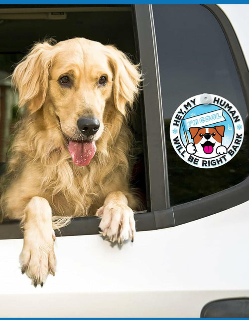 Load image into Gallery viewer, Generic I'M COOL Car Sign Pet Safety Alert Vinyl White/Blue Auto Accessory
