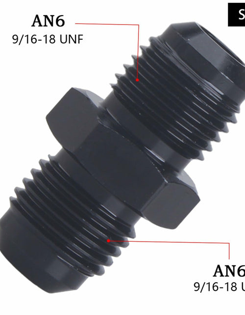 Load image into Gallery viewer, YOMIRACING 6AN Male to AN6 Male Flare Adapter Coupler Black Pack of 2
