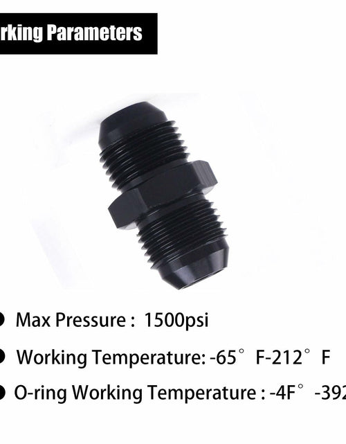 Load image into Gallery viewer, YOMIRACING 6AN Male to AN6 Male Flare Adapter Coupler Black Pack of 2
