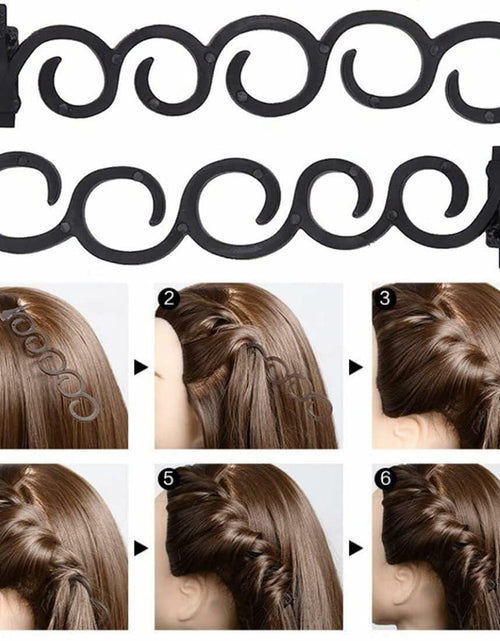 Load image into Gallery viewer, ZZJB Women's Hair Styling Set 7-Piece Black Resin French Braid Tools
