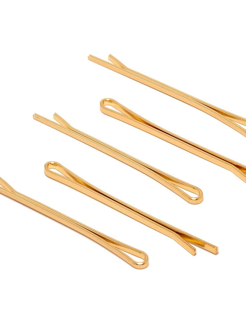 Load image into Gallery viewer, KOKO &amp; KO Gold Bobby Pins 2in 40pcs Flat Hair Pins Blonde Hair
