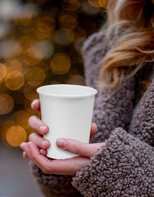 Load image into Gallery viewer, Smygoods Disposable Paper Coffee Cups White 10 OZ 100 Count Hot Beverage
