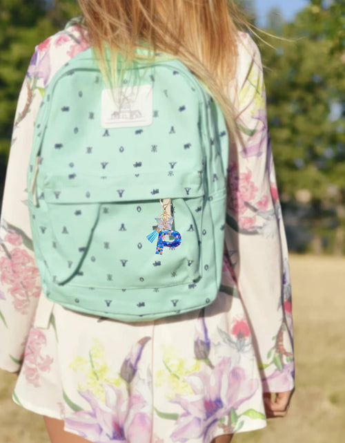 Load image into Gallery viewer, Besvatsy Blue Heart Alphabet Keychain Tassel Butterfly Pendant Medium
