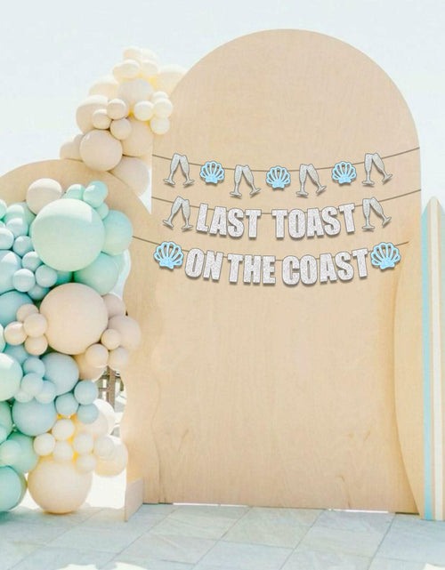 Load image into Gallery viewer, JeVenis Last Toast On The Coast Blue Beach Bachelorette Party Banner
