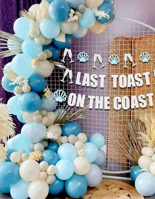 Load image into Gallery viewer, JeVenis Last Toast On The Coast Blue Beach Bachelorette Party Banner
