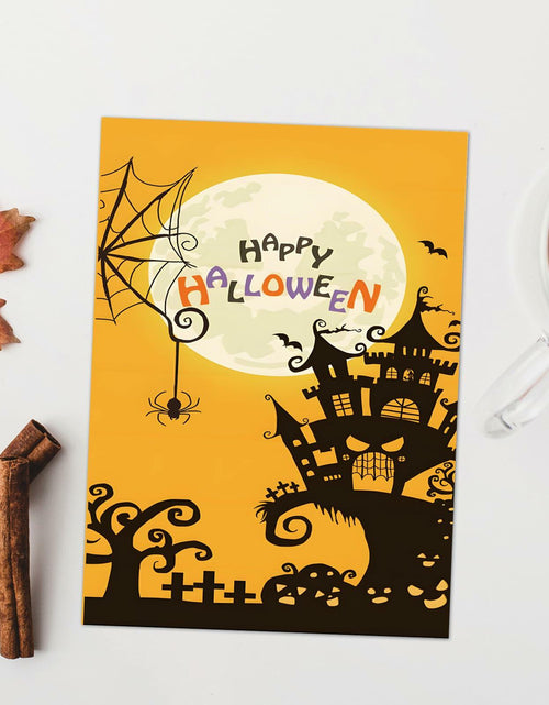 Load image into Gallery viewer, MINGUANGXIXSW Halloween Greeting Card Spooky Castle Moon Design with Envelope
