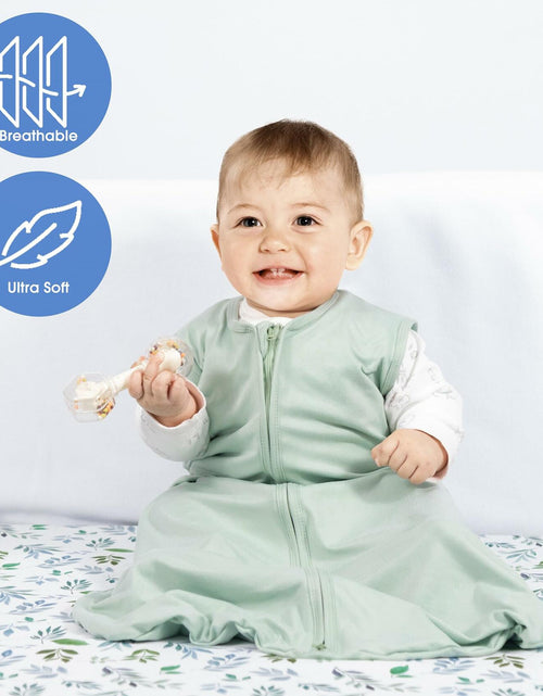 Load image into Gallery viewer, GUNTAIL Baby Sleep Sack 100% Rayon Cotton 2-Way Zipper Soft Lightweight Green L
