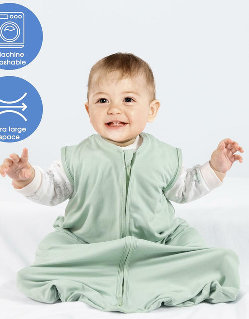 Load image into Gallery viewer, GUNTAIL Baby Sleep Sack 100% Rayon Cotton 2-Way Zipper Soft Lightweight Green L
