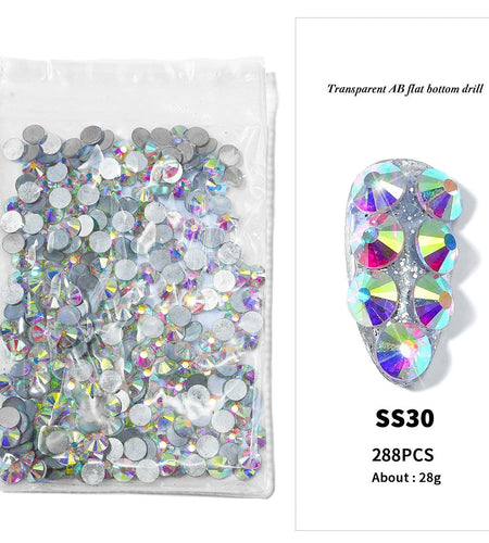 576pcs SS30 6.5mm AB Rhinestones Round Crystals for Nail Art Jewelry Crafts