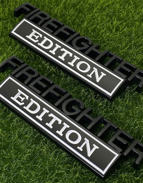 Load image into Gallery viewer, XANAPON Firefighter 3D Metal Fender Badge Car Emblem Chrome Black/White 2PCS
