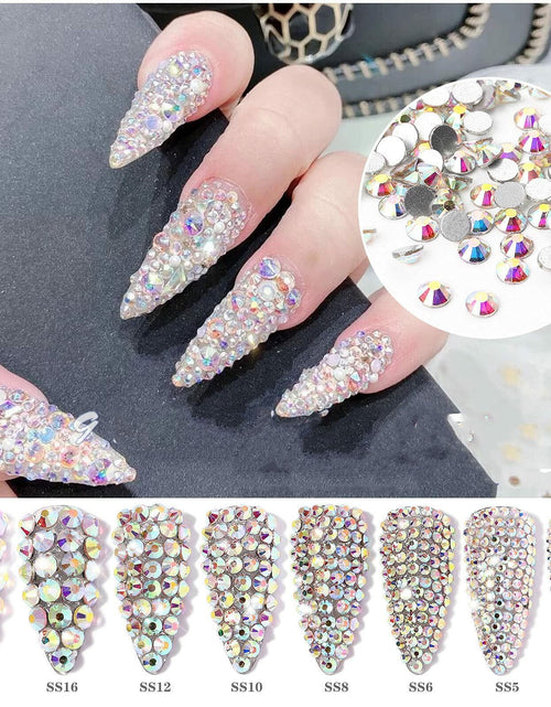 Load image into Gallery viewer, 576pcs SS30 6.5mm AB Rhinestones Round Crystals for Nail Art Jewelry Crafts
