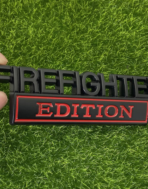 Load image into Gallery viewer, XANAPON Firefighter 3D Metal Fender Badge Car Emblem Chrome Black/Red 2PCS
