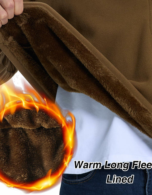 Load image into Gallery viewer, SIZE XL FEWGLEN Men’s Fleece Quarter Zip Pullover Sweatshirt Brown
