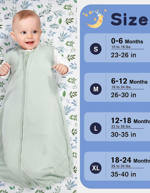 Load image into Gallery viewer, GUNTAIL Baby Sleep Sack 100% Rayon Cotton 2-Way Zipper Soft Lightweight Green L
