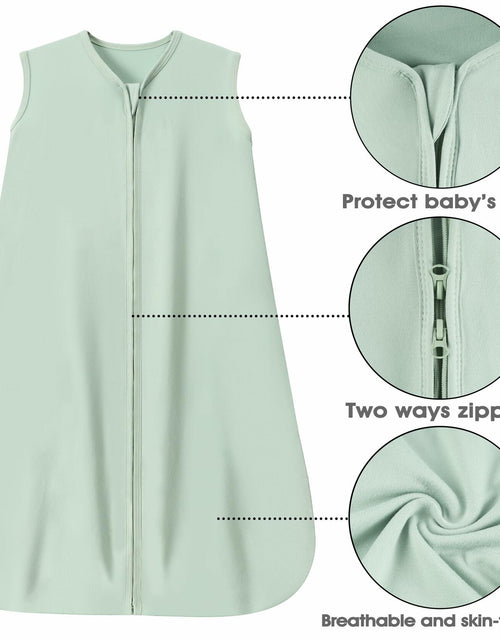 Load image into Gallery viewer, GUNTAIL Baby Sleep Sack 100% Rayon Cotton 2-Way Zipper Soft Lightweight Green L
