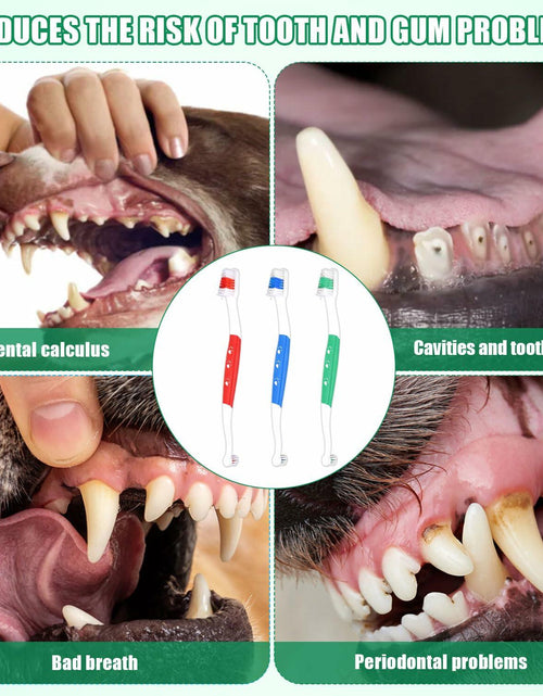 Load image into Gallery viewer, XIHIRCD 3pcs Dual Headed Pet Toothbrush Soft Bristles Dental Care Kit
