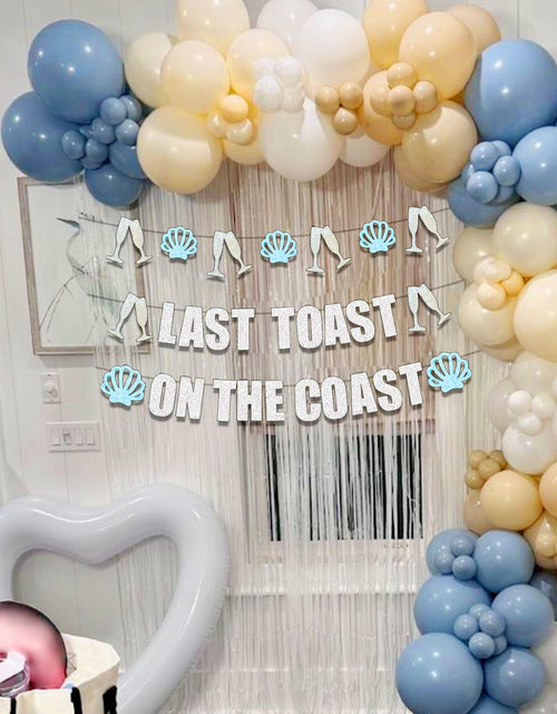 Load image into Gallery viewer, JeVenis Last Toast On The Coast Blue Beach Bachelorette Party Banner
