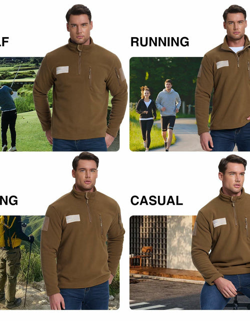 Load image into Gallery viewer, SIZE XL FEWGLEN Men’s Fleece Quarter Zip Pullover Sweatshirt Brown
