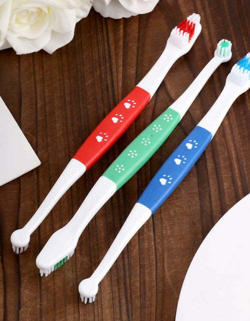 Load image into Gallery viewer, XIHIRCD 3pcs Dual Headed Pet Toothbrush Soft Bristles Dental Care Kit
