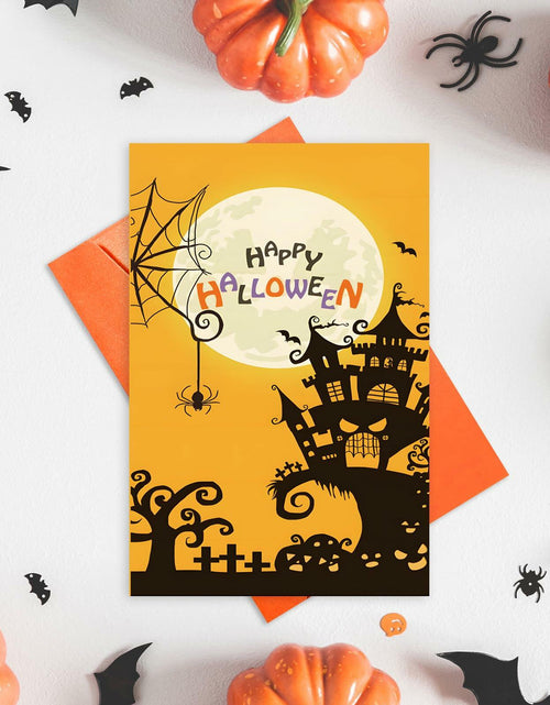 Load image into Gallery viewer, MINGUANGXIXSW Halloween Greeting Card Spooky Castle Moon Design with Envelope

