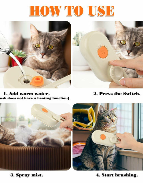 Load image into Gallery viewer, Ayaseen Cat Steam Brush 2PCS Rechargeable Flea Anti-Static Massage Comb
