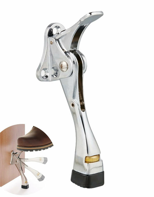 Load image into Gallery viewer, HOME&amp;I Easy Pedal Kick Down Door Stop Chrome 4 Inch 1 Pack Height-Adjustable
