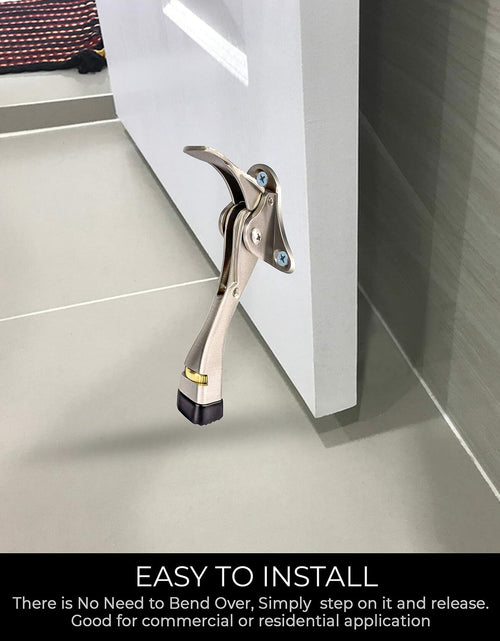Load image into Gallery viewer, HOME&amp;I Easy Pedal Kick Down Door Stop Chrome 4 Inch 1 Pack Height-Adjustable
