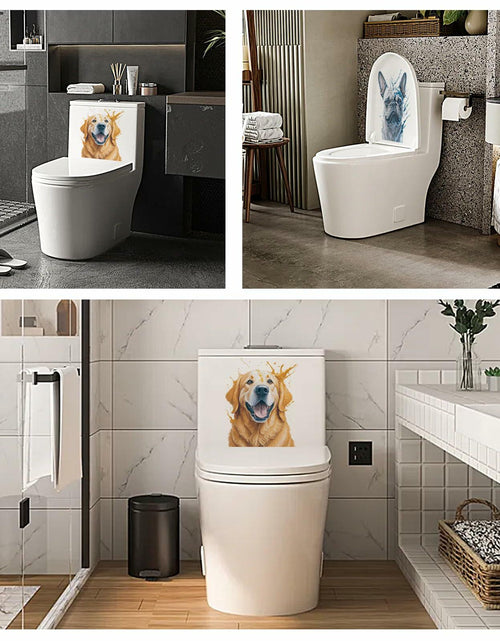 Load image into Gallery viewer, ROLY BEE 2 Sheets Funny Dog Toilet Cover Stickers 9.84x7.87 Multicolor PVC
