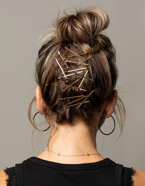 Load image into Gallery viewer, KOKO &amp; KO Gold Bobby Pins 2in 40pcs Flat Hair Pins Blonde Hair
