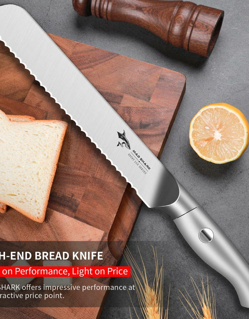 Load image into Gallery viewer, MAD SHARK Bread Knife 8 Inch Stainless Steel Silver Razor Sharp
