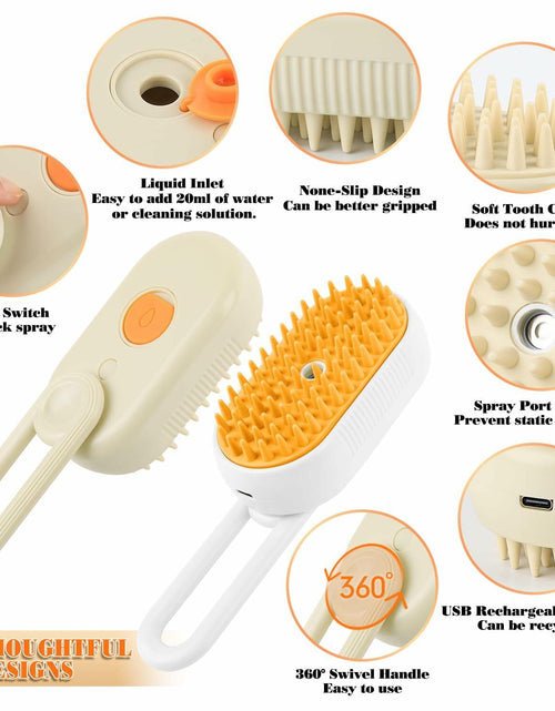 Load image into Gallery viewer, Ayaseen Cat Steam Brush 2PCS Rechargeable Flea Anti-Static Massage Comb
