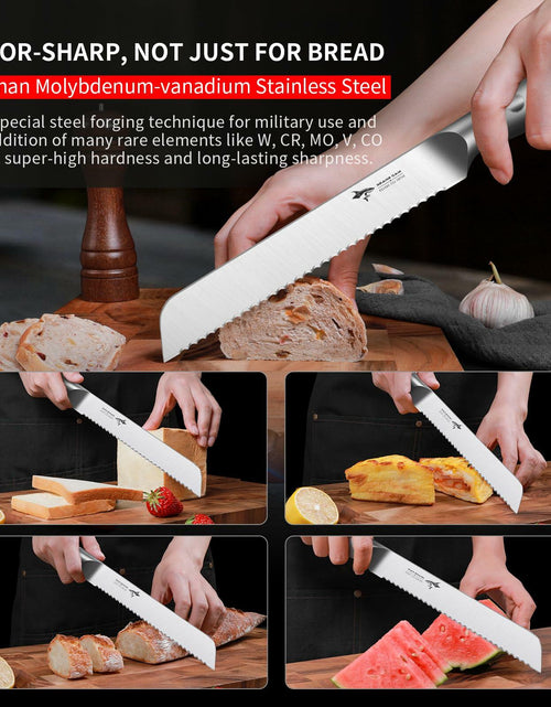 Load image into Gallery viewer, MAD SHARK Bread Knife 8 Inch Stainless Steel Silver Razor Sharp
