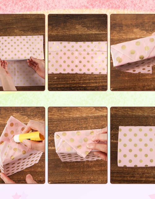 Load image into Gallery viewer, 30 Sheets Light Pink Tissue Paper 19.6x13.7in Star Dot Wavy Gift Wrap
