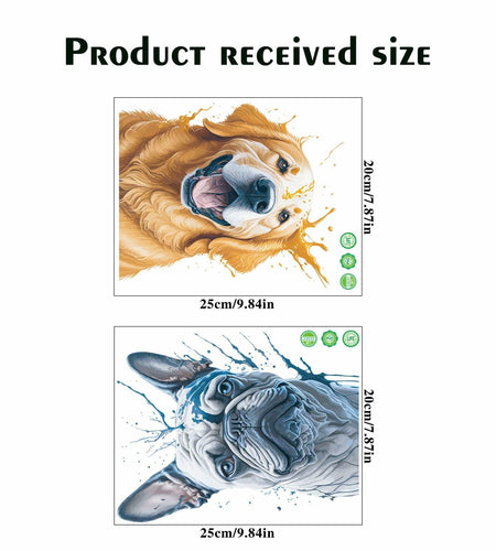 ROLY BEE 2 Sheets Funny Dog Toilet Cover Stickers 9.84x7.87 Multicolor PVC