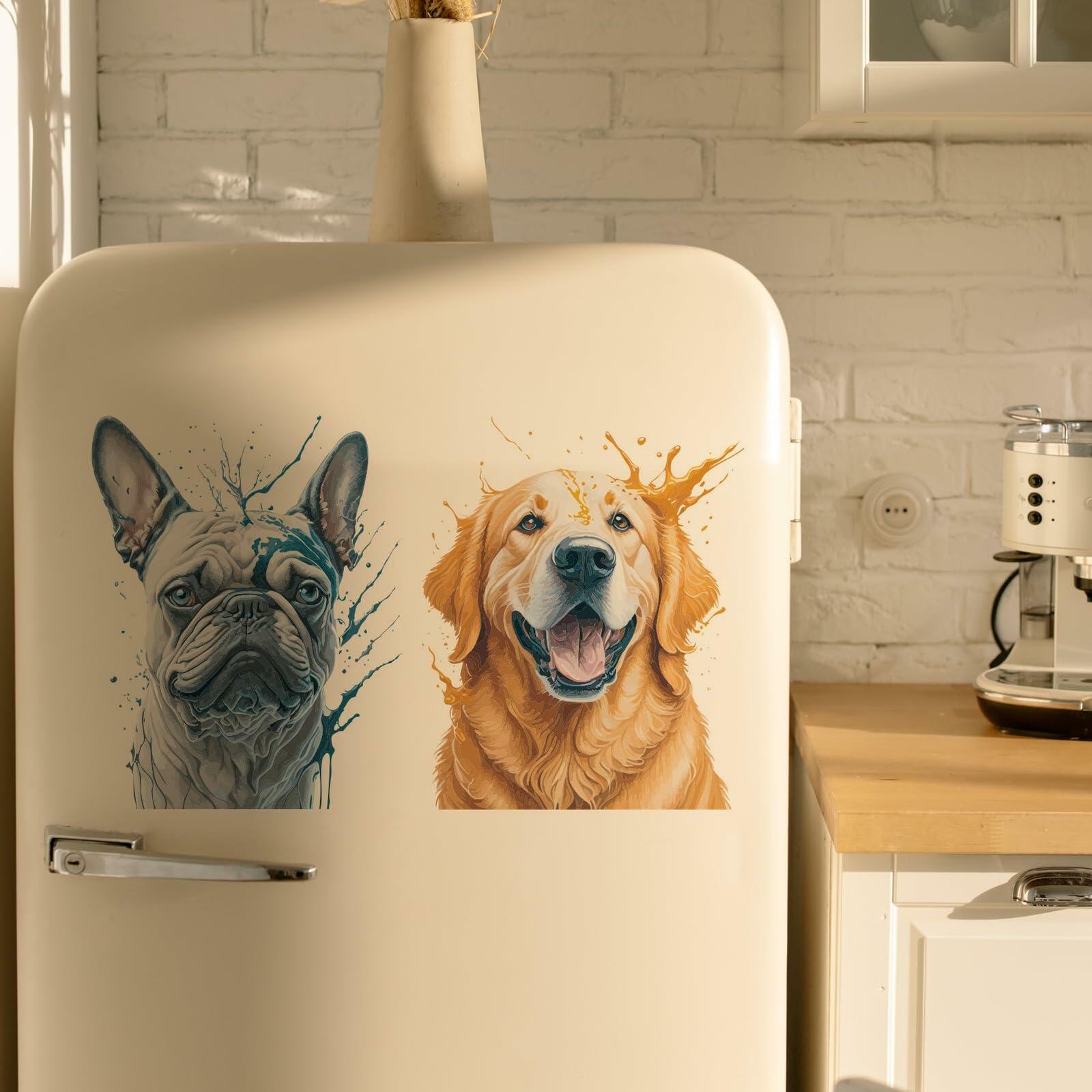 ROLY BEE 2 Sheets Funny Dog Toilet Cover Stickers 9.84x7.87 Multicolor PVC