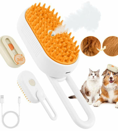 Ayaseen Cat Steam Brush 2PCS Rechargeable Flea Anti-Static Massage Comb
