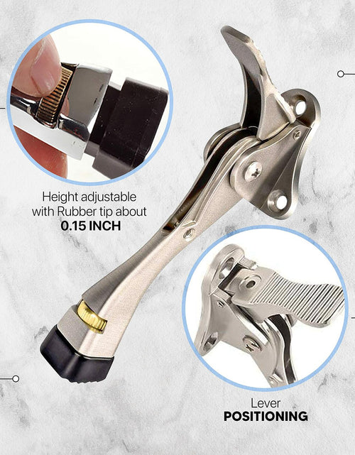 Load image into Gallery viewer, HOME&amp;I Easy Pedal Kick Down Door Stop Chrome 4 Inch 1 Pack Height-Adjustable
