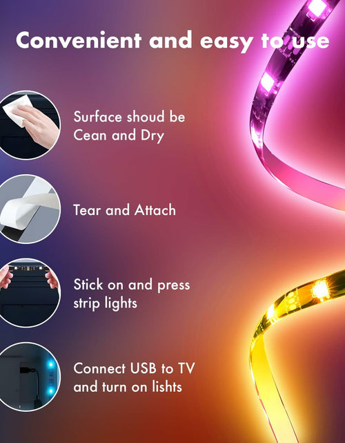 Load image into Gallery viewer, DTQJ RGB LED TV Backlight Strip 13.1ft USB Music Sync Bluetooth Remote
